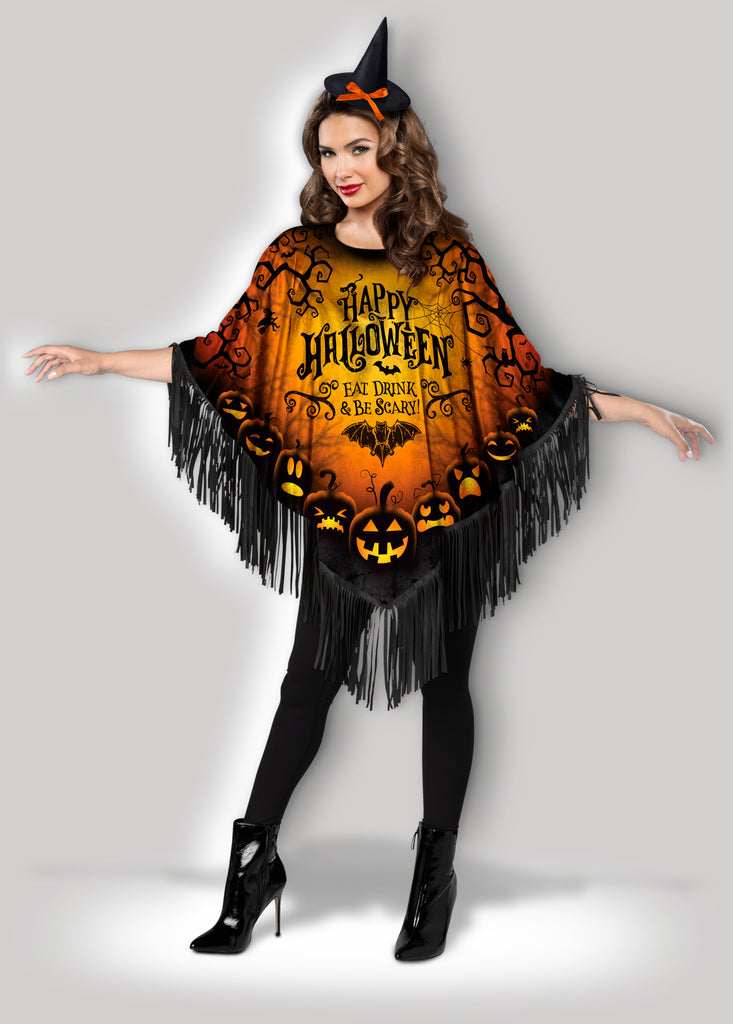 Happy Halloween Poncho Instant Costume CAE12051